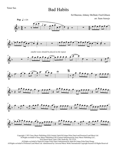 Bad Habits (arr. Sean Arawjo)