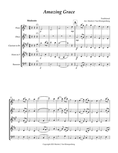 Amazing Grace (arr. Martin J. Van Klompenberg)