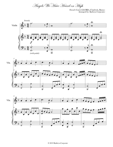 Angels We Have Heard on High (Advanced Piano & Violin) (arr. Kathryn Carpenter)