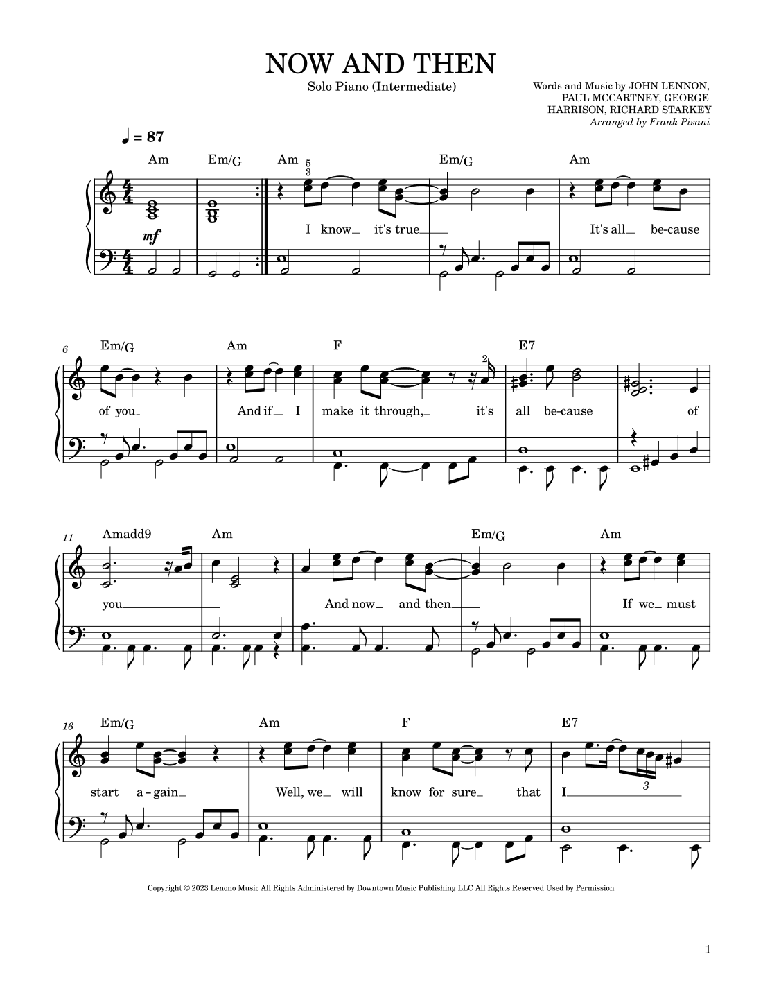 Now And Then (arr. Frank Pisani)
