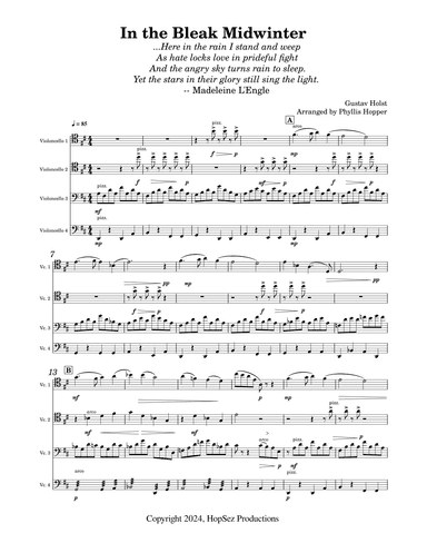 In The Bleak Midwinter - Cello Quartet (arr. Phyllis Hopper)