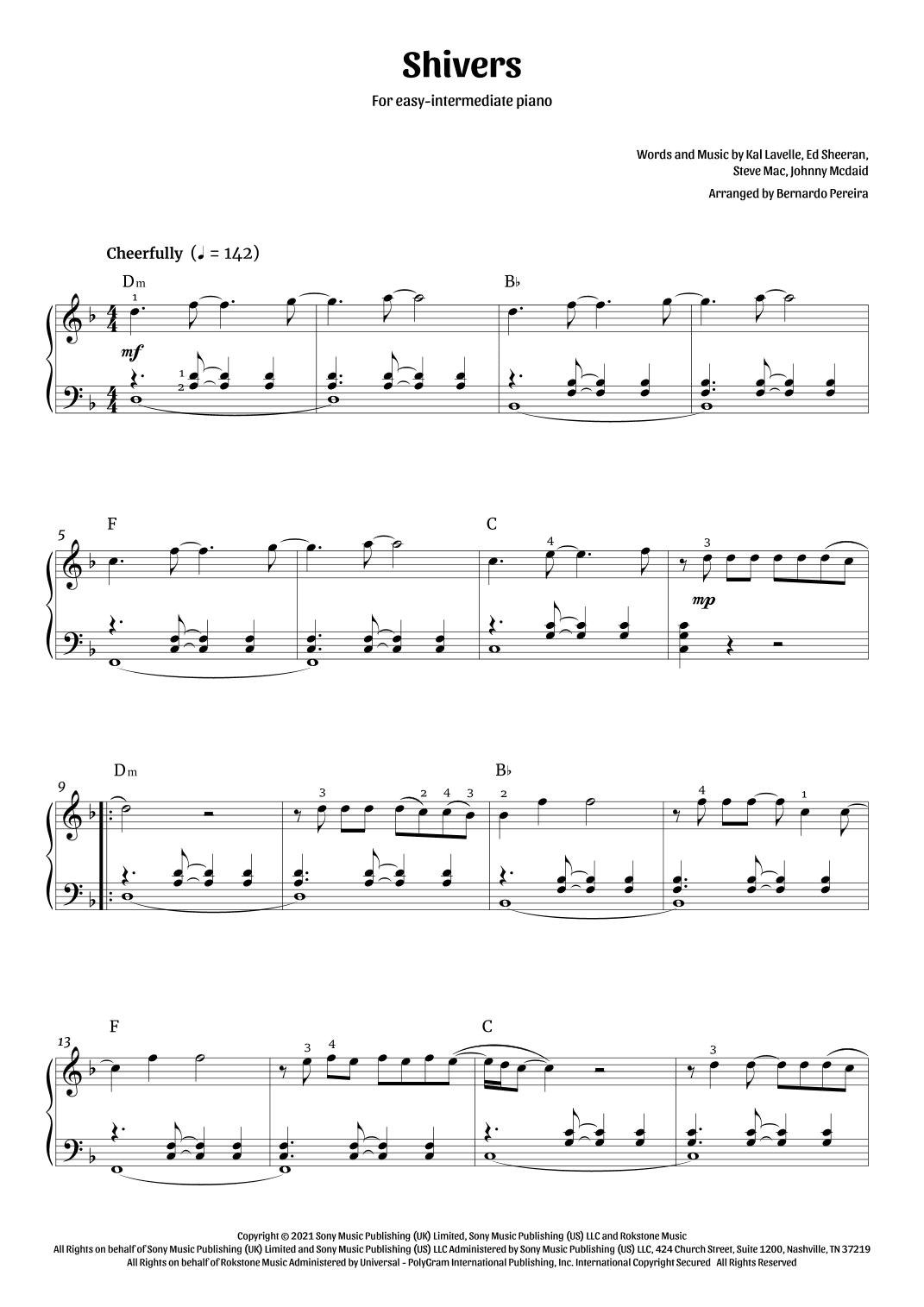 Shivers (arr. Bernardo Pereira)
