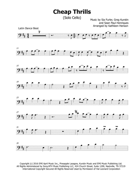 Cheap Thrills (arr. Kathleen Henson)