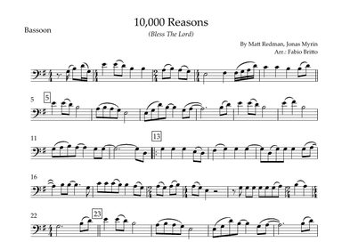 10,000 Reasons (bless The Lord) (arr. Fabio Britto)