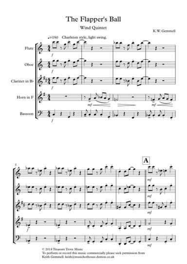The Flapper's Ball (1920s style): Wind Quintet