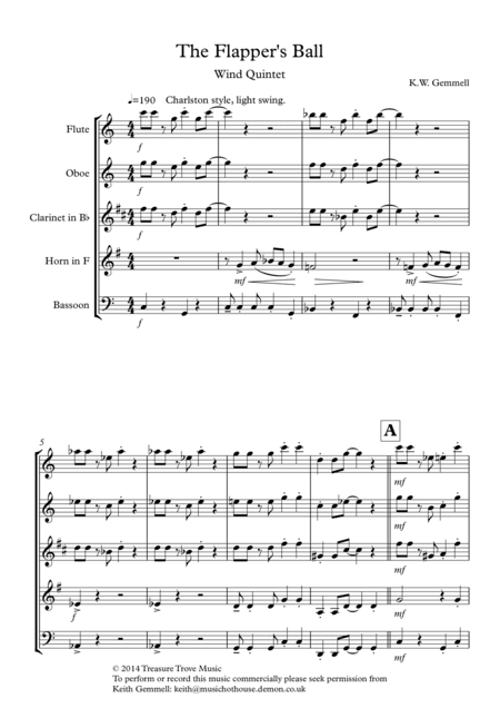 The Flapper's Ball (1920s style): Wind Quintet
