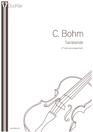 Bohm - Sarabande, 2nd violin accompaniment (arr. Duo Klier)