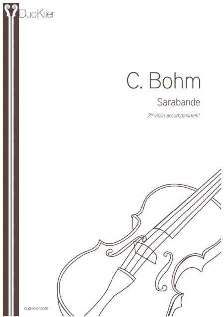 Bohm - Sarabande, 2nd violin accompaniment (arr. Duo Klier)