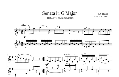Haydn Sonata in G Major Hob.XVI: 8 (3rd movement) (arr. Ben Choupak)