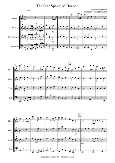 The Star Spangled Banner for Double Reed Quartet (arr. David Burndrett)