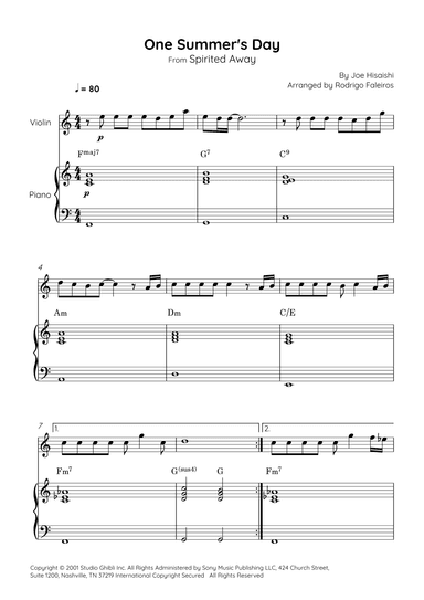 One Summer's Day (arr. Rodrigo Faleiros)