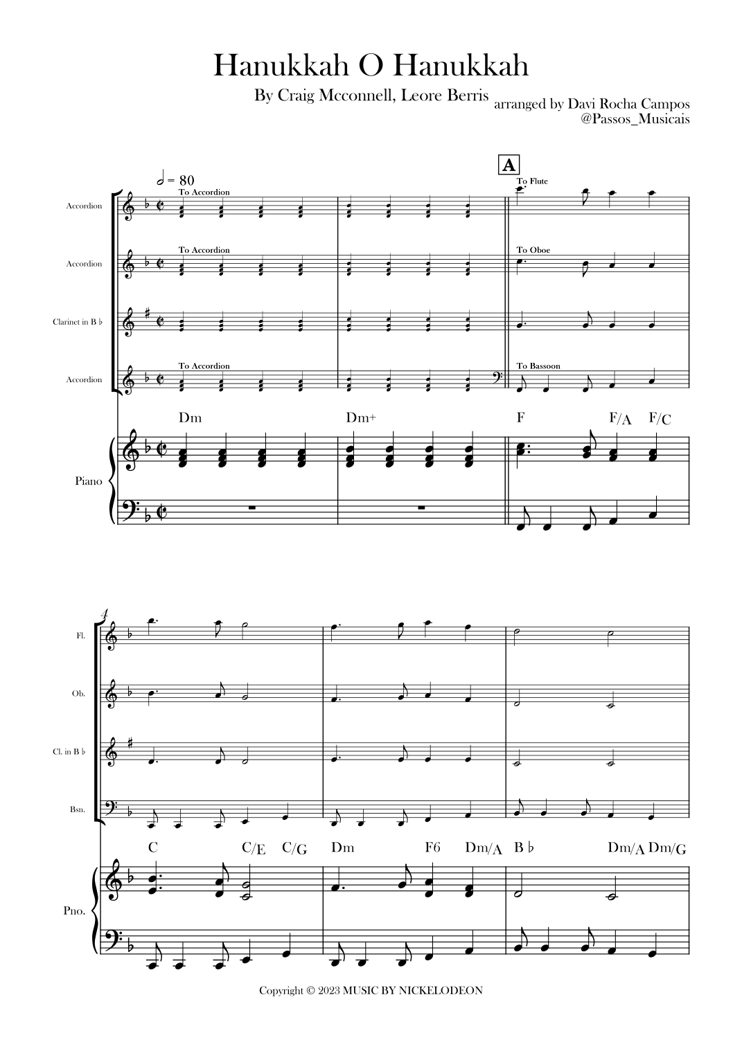 Hanukkah O Hanukkah (arr. Davi Rocha Campos)
