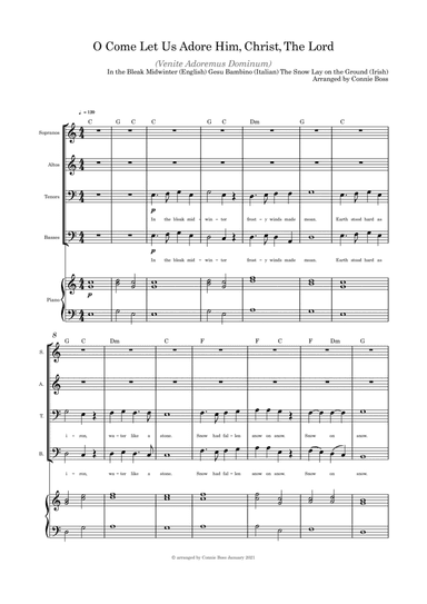 O Come Let Us Adore Him, Christ the Lord (Venite Adoremus Dominum) (Medley) - SATB and Piano (arr. Connie Boss)