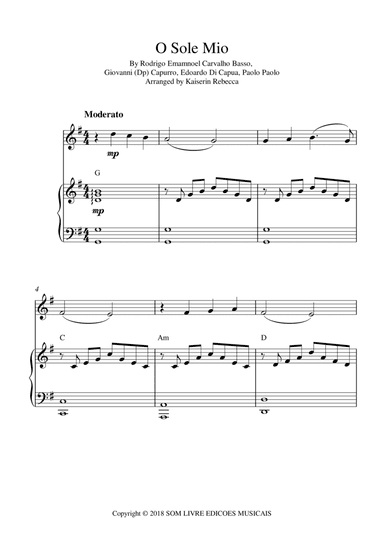 O Sole Mio (arr. Kaiserin Rebecca)