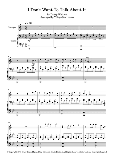 I Don't Want To Talk About It (arr. Thiago Marconato)