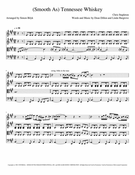 (Smooth As) Tennessee Whiskey (arr. Simon Bilyk)