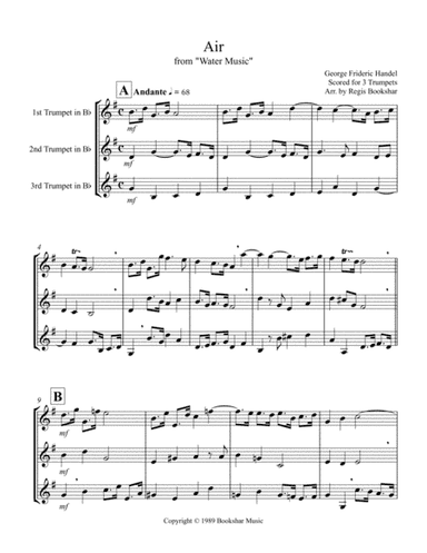 Air (from "Water Music") (Trumpet Trio) (arr. Regis Bookshar)