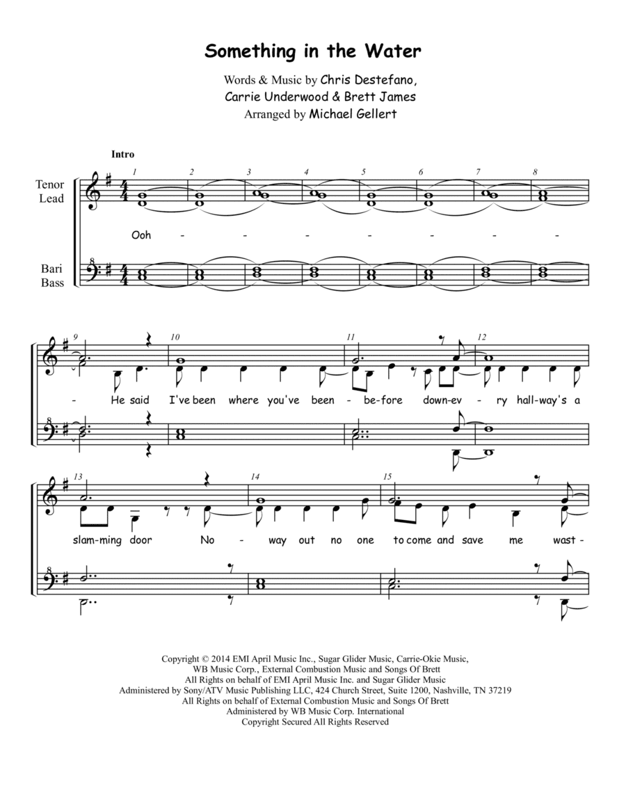 Something In The Water (arr. Michael Gellert)