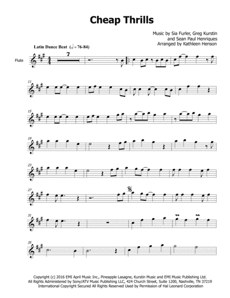Cheap Thrills (arr. Kathleen Henson)