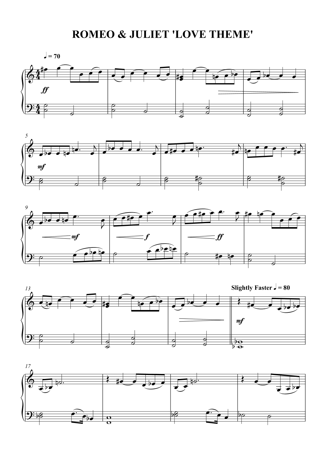 Romeo and Juliet Love Theme (arr. SCMusic)
