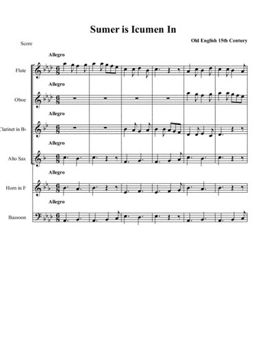 Sumer is Icumen In (arr. Brandyn Metzko, ASCAP)