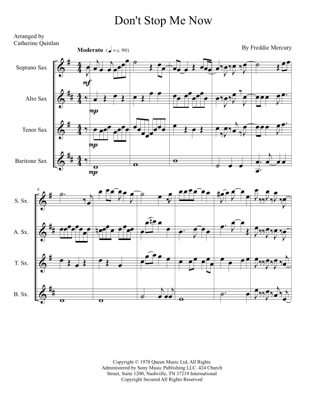 Don't Stop Me Now (arr. Catherine Quinlan)