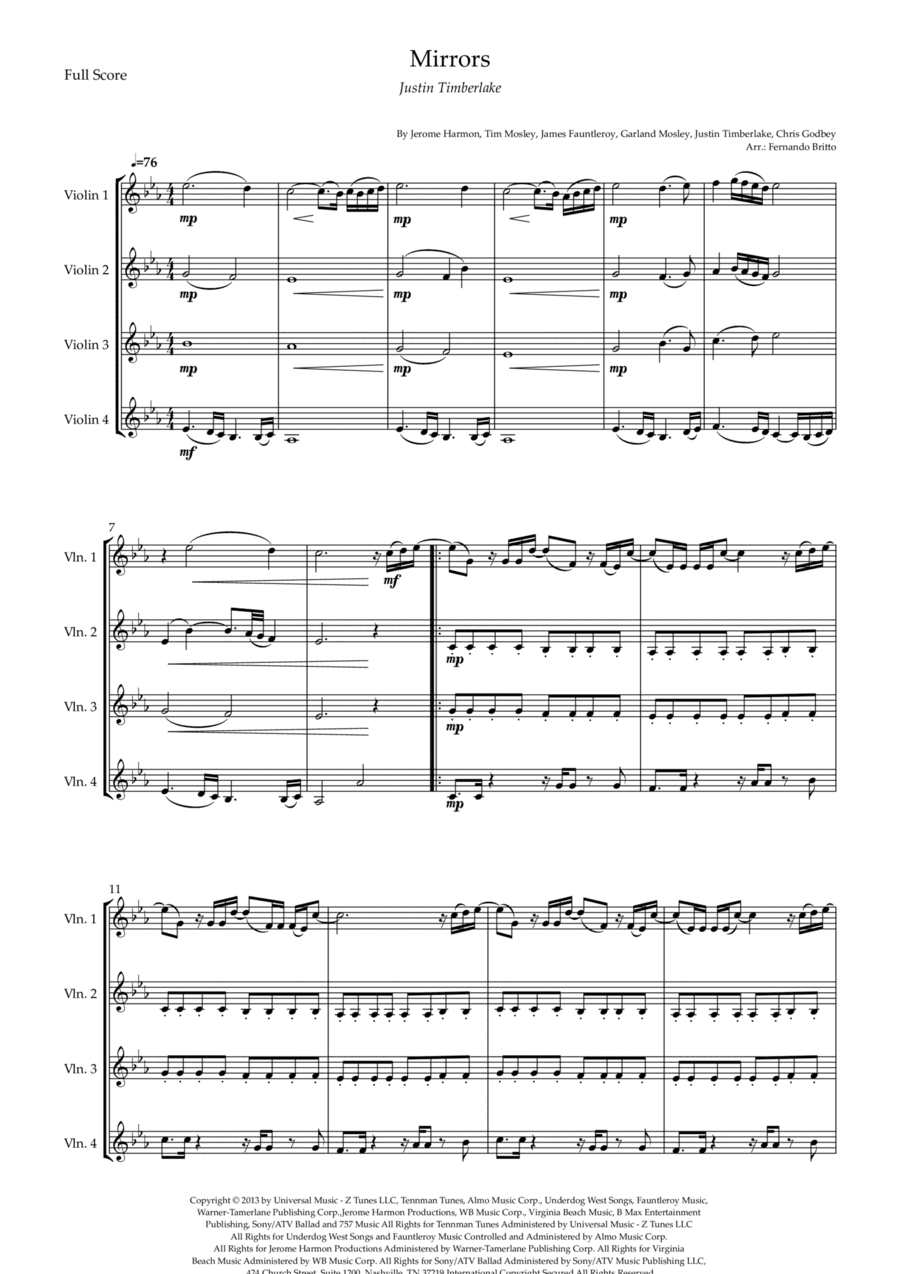 Mirrors (arr. Fernando Britto)