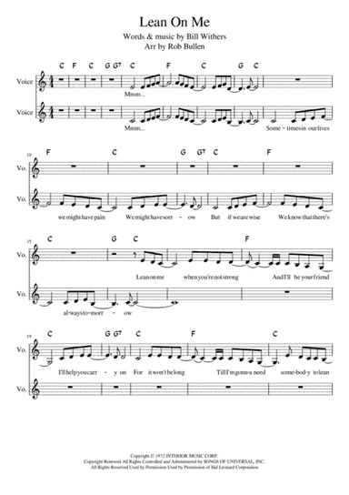 Lean On Me (arr. Rob Bullen)