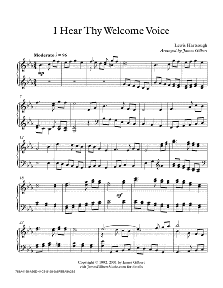 I Hear Thy Welcome Voice (PN) (arr. James Gilbert)
