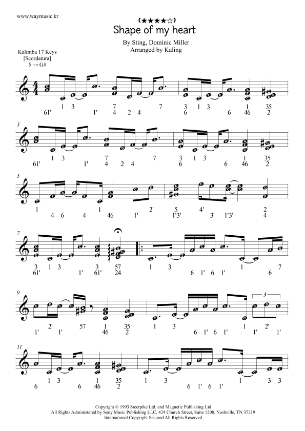 Shape Of My Heart (arr. Kaling)