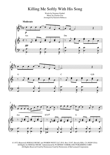 Killing Me Softly With His Song (arr. Kaiserin Rebecca)