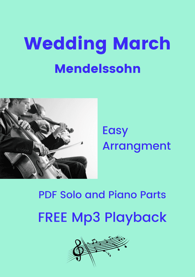 Wedding March (Mendelssohn)  + FREE Mp3 Playback + Solo and Piano Parts (arr. Fabio Eduardo de Oliveira)