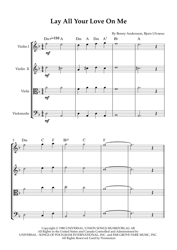 Lay All Your Love On Me (arr. Karen Gueiros)