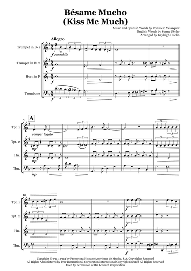 Bésame Mucho (kiss Me Much) (arr. Kayleigh Huelin)