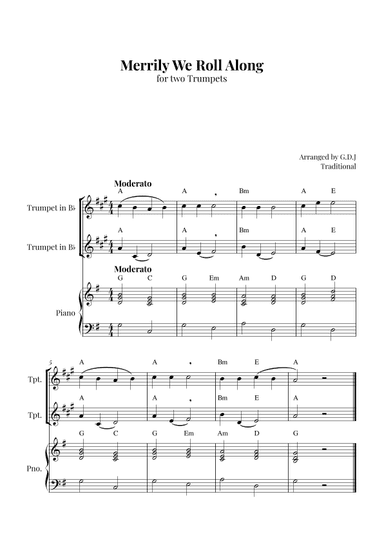 Merrily We Roll Along (arr. GDJ)
