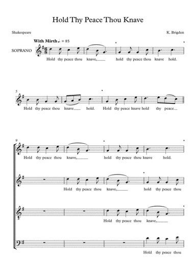 Hold Thy Peace Thou Knave (round in 4 parts)