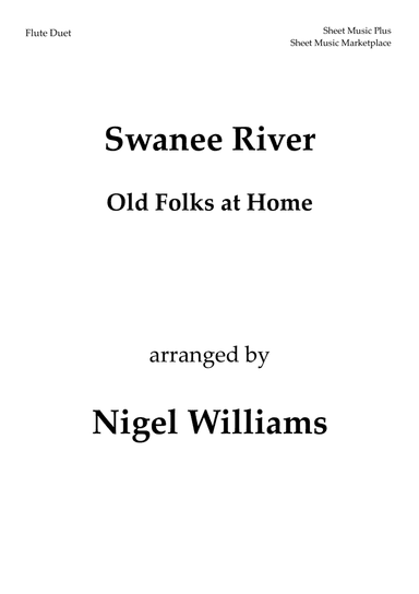 Swanee River (Old Folks at Home), for Flute Duet (arr. Nigel Williams)