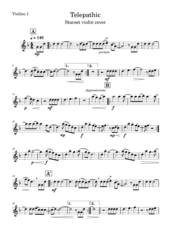 Telepathic (arr. Miguel Ribeiro, SF Violin)