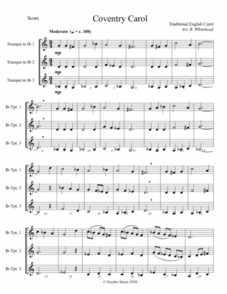 Coventry Carol (arr. Robert Whitehead)