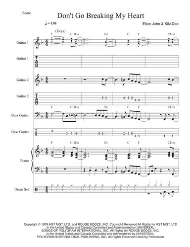 Don't Go Breaking My Heart (arr. Mark McCarron)