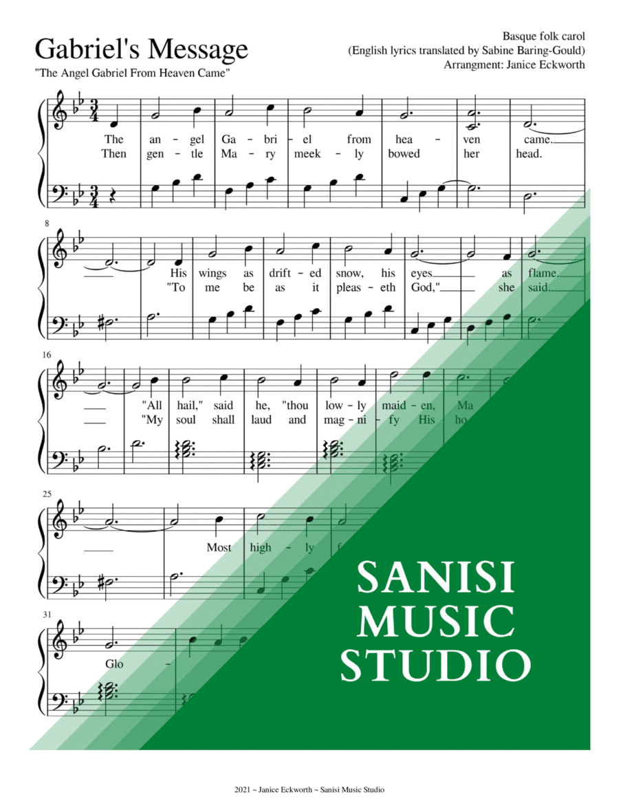 Gabriel's Message (for Harp) (arr. Janice Eckworth)