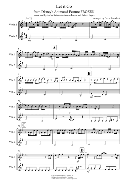 Let It Go (from Frozen) (arr. David Burndrett)