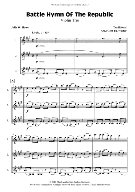 Battle Hymn Of The Republic (arr. Gert Th. Walter)