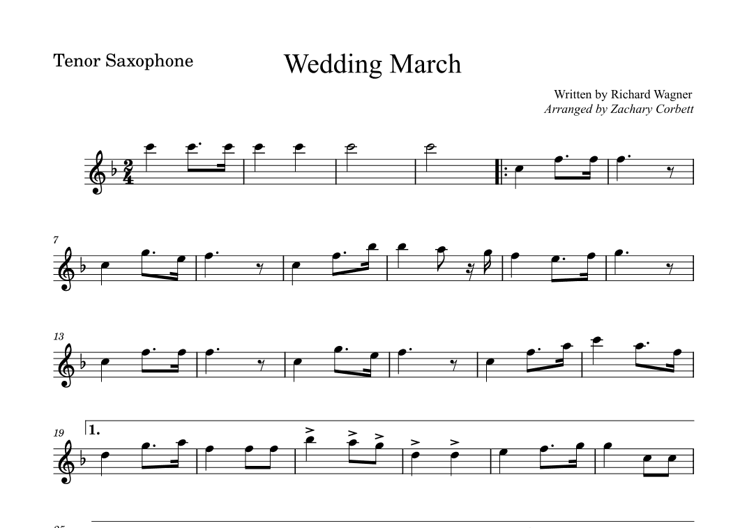Wedding March (arr. Zachary Corbett)