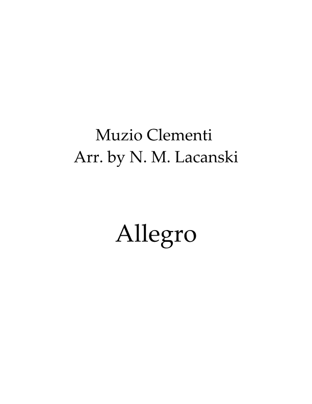 Allegro (arr. Nick M Lacanski)