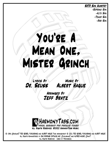 You're A Mean One, Mr. Grinch (arr. Jeff Bratz)