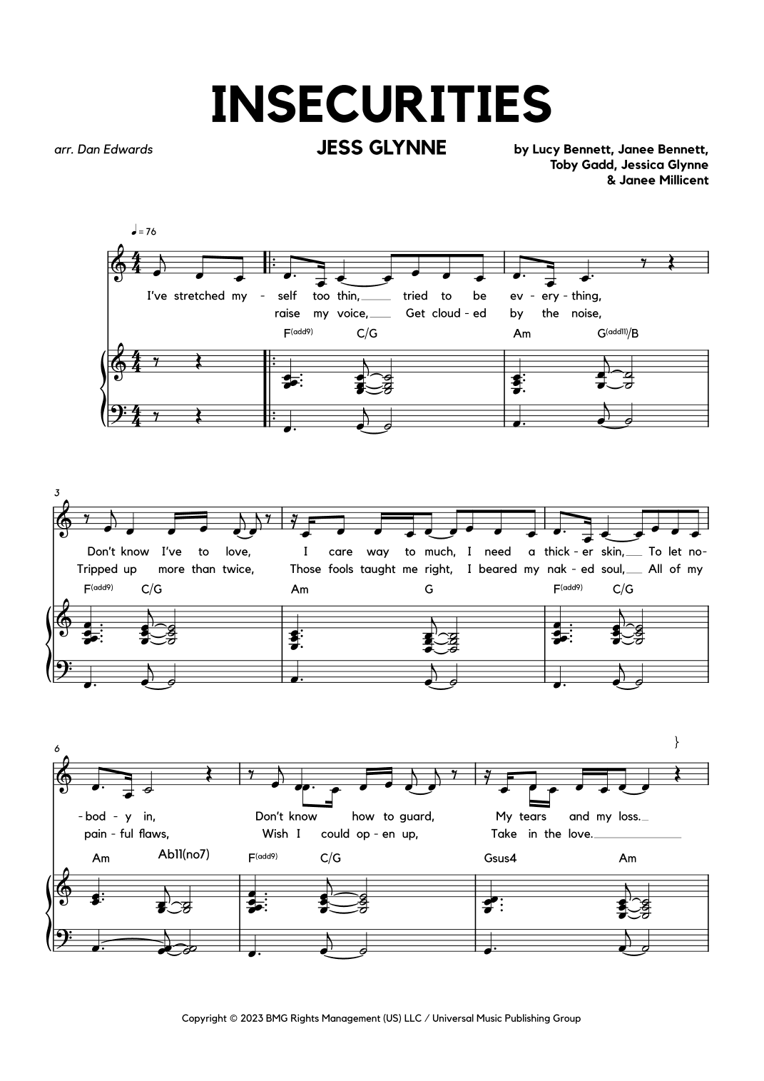 Insecurities (arr. Daniel Edwards)