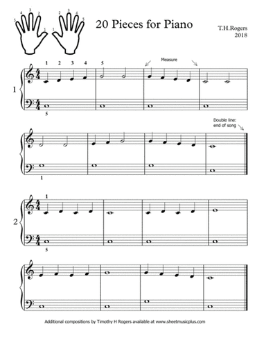20 Pieces for Piano   Beginner level