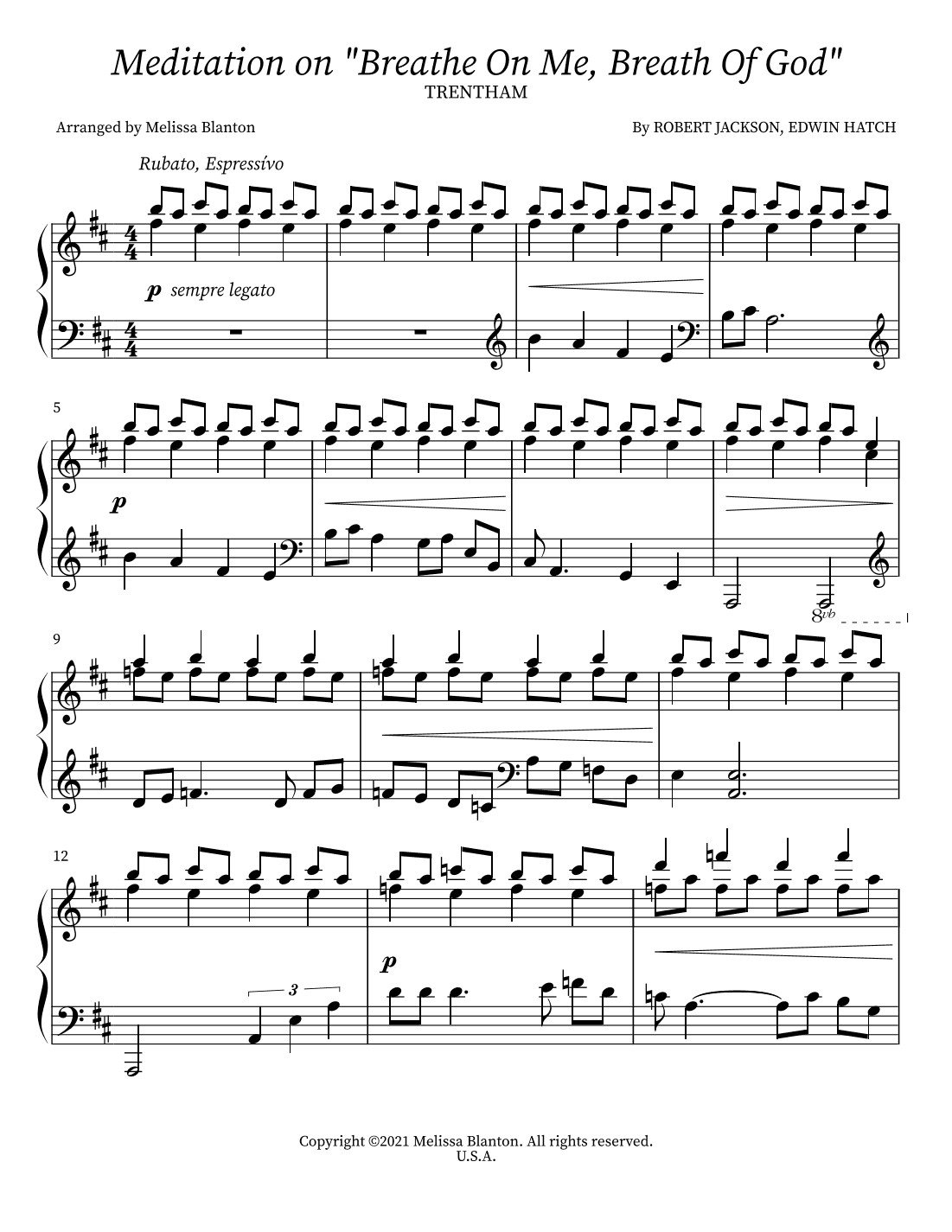 Breathe on Me, Breath of God (arr. Melissa Blanton)