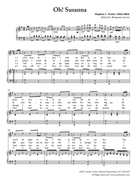 Stephen Foster Oh Susanna (arr. Benjamin Ayotte)